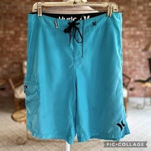 Hurley Men’s Swim Trunks Blue Waist 30